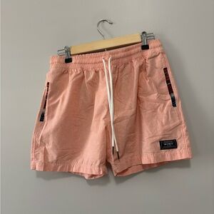 Wowie Men's Hybrid Peach Shorts With Aztec Print Accents